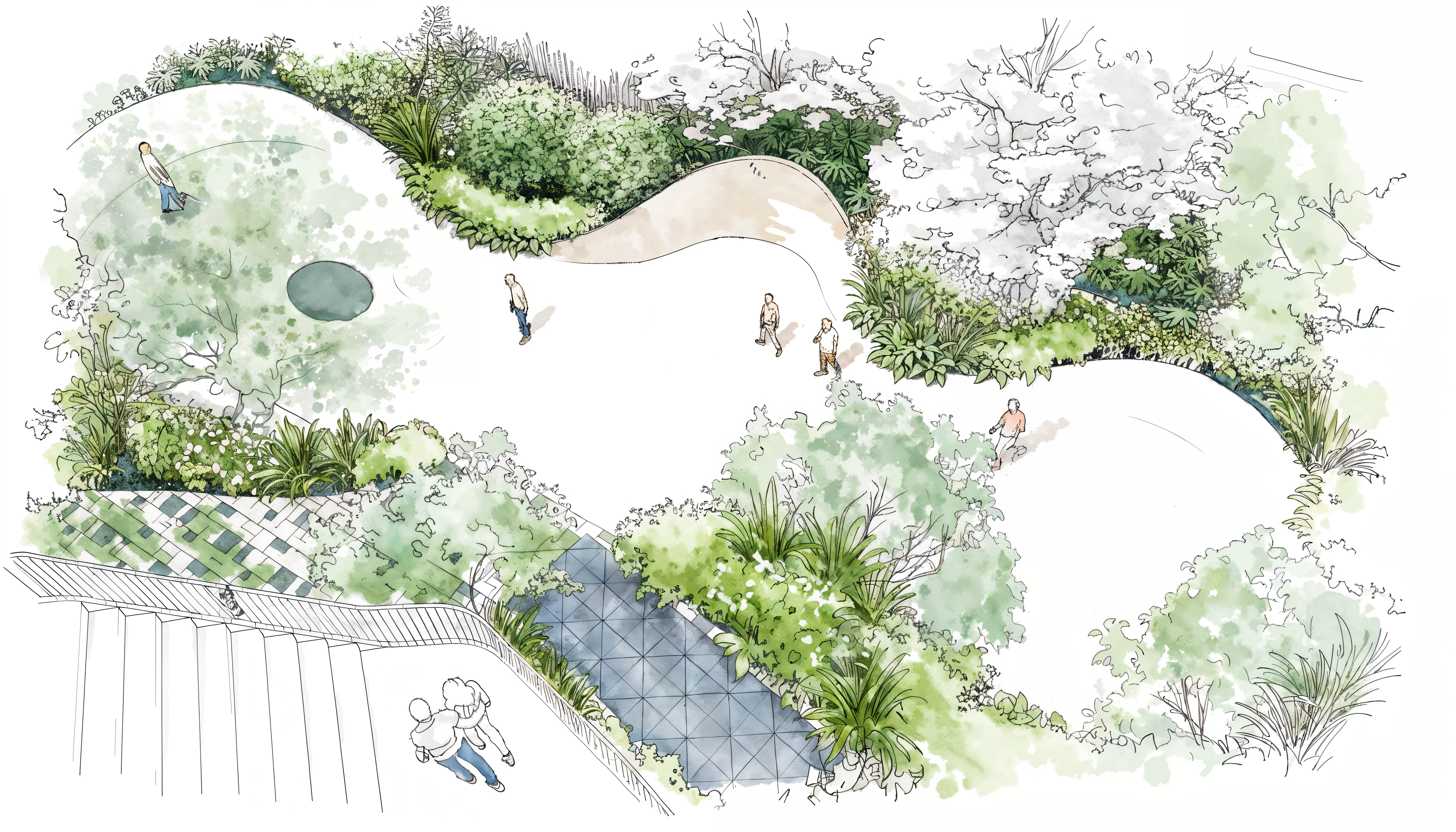 Open landscape sketch